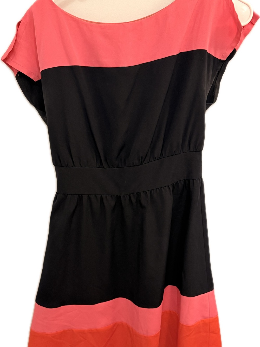 Eliza J. Women’s Colorblock navy, pink and orange Short Sleeve Dress